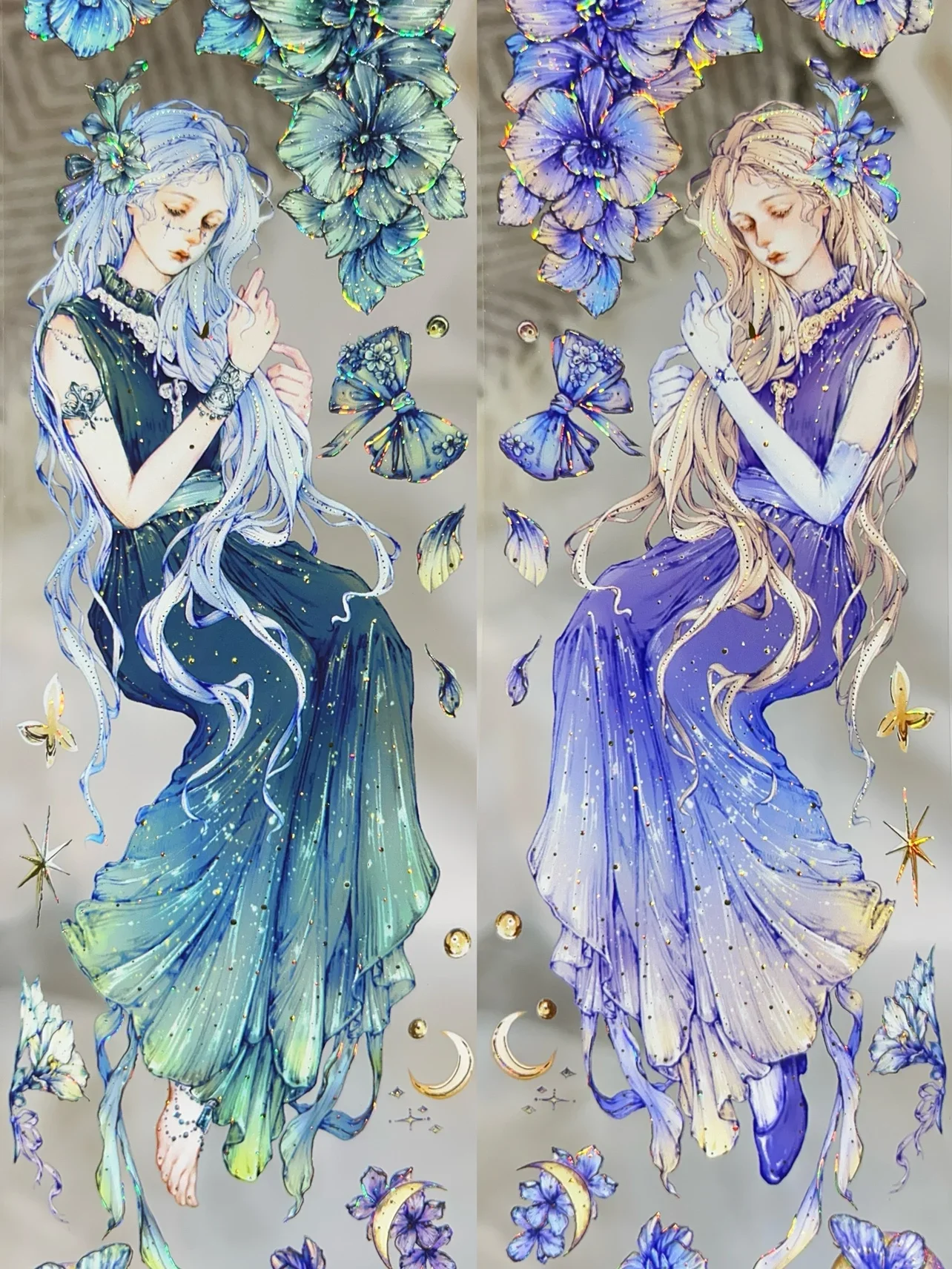 

Glamorous Retro Butterfly Flower Fairy Girl Shiny PET washiTape