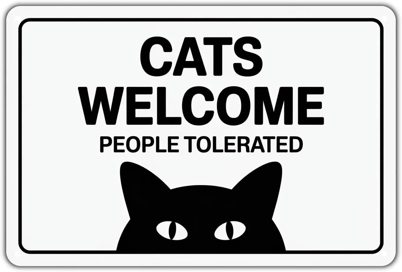 Cats Welcome People Tolerated tin sign Vintage Funny Cat Lover Metal Sign Print Aesthetic for Garden Yard Bar Porch Home Bedroom