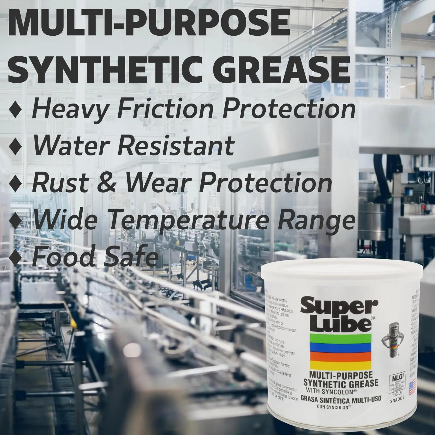 

Super Lube 41030 Synthetic Grease (NLGI 2), 30 lb Pail, Translucent White