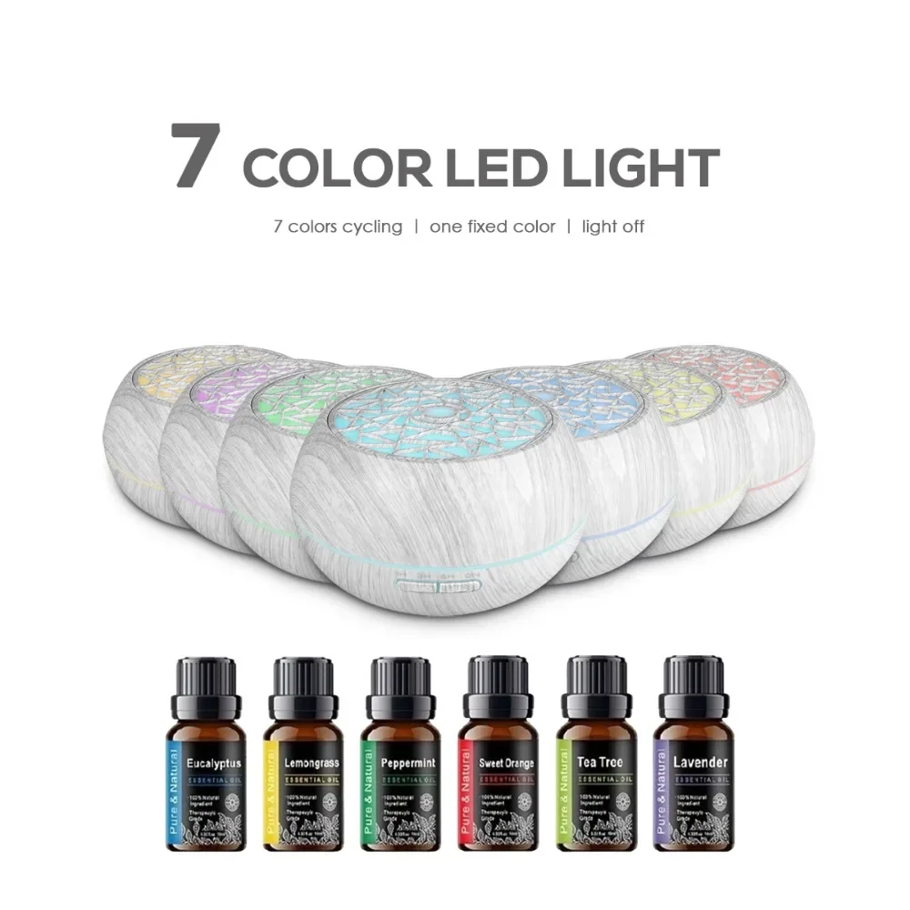 

Борьба с сухим воздухом Семейные увлажнители с диффузором емкостью 550 мл + очищает с 6 терапевтическими маслами и дистанционным управлением.