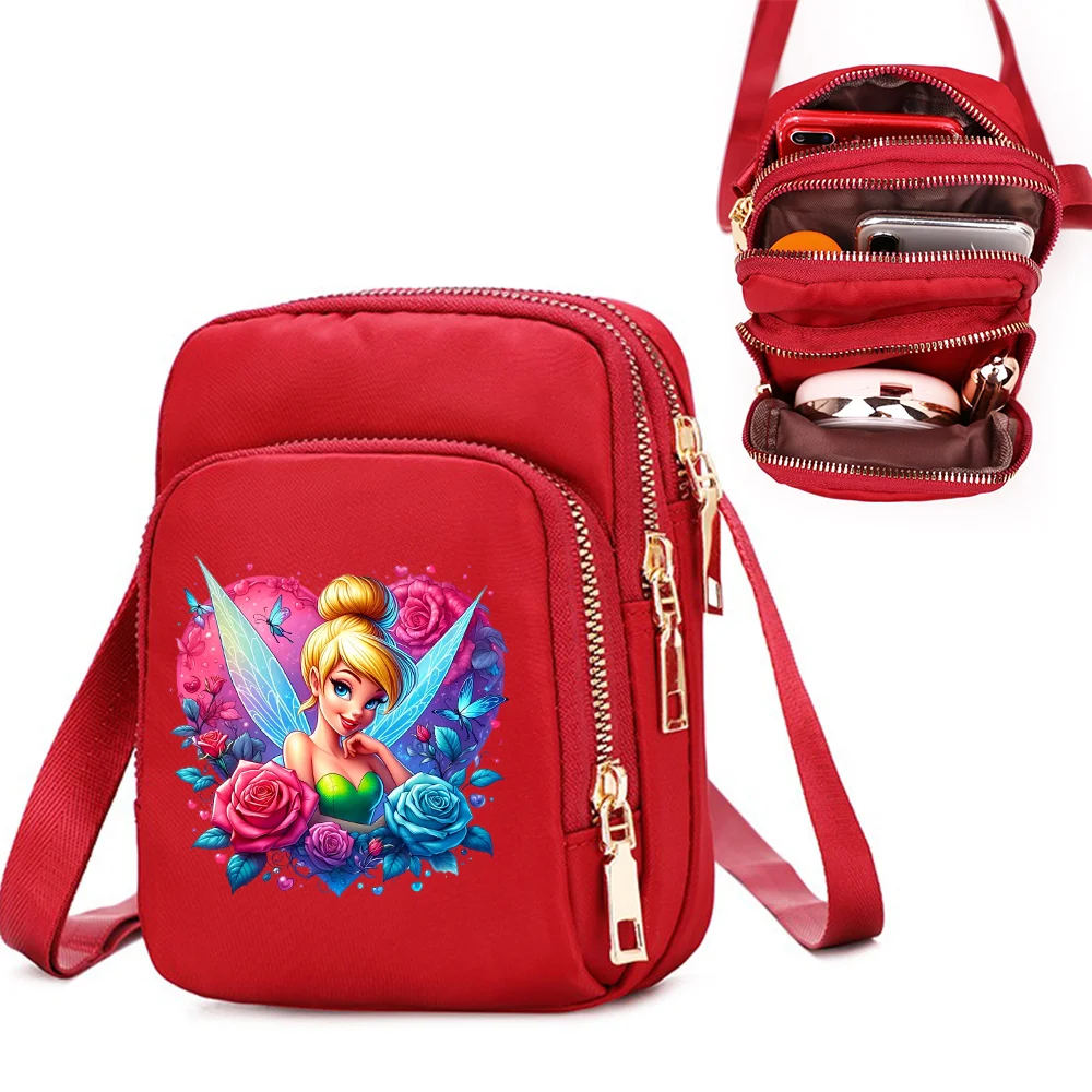 Tinker Bell Women Shoulder Bags Cell Phone Purse Crossbody Shoulder Strap Handbag Female Girls Bags Teenagers Bag Gift