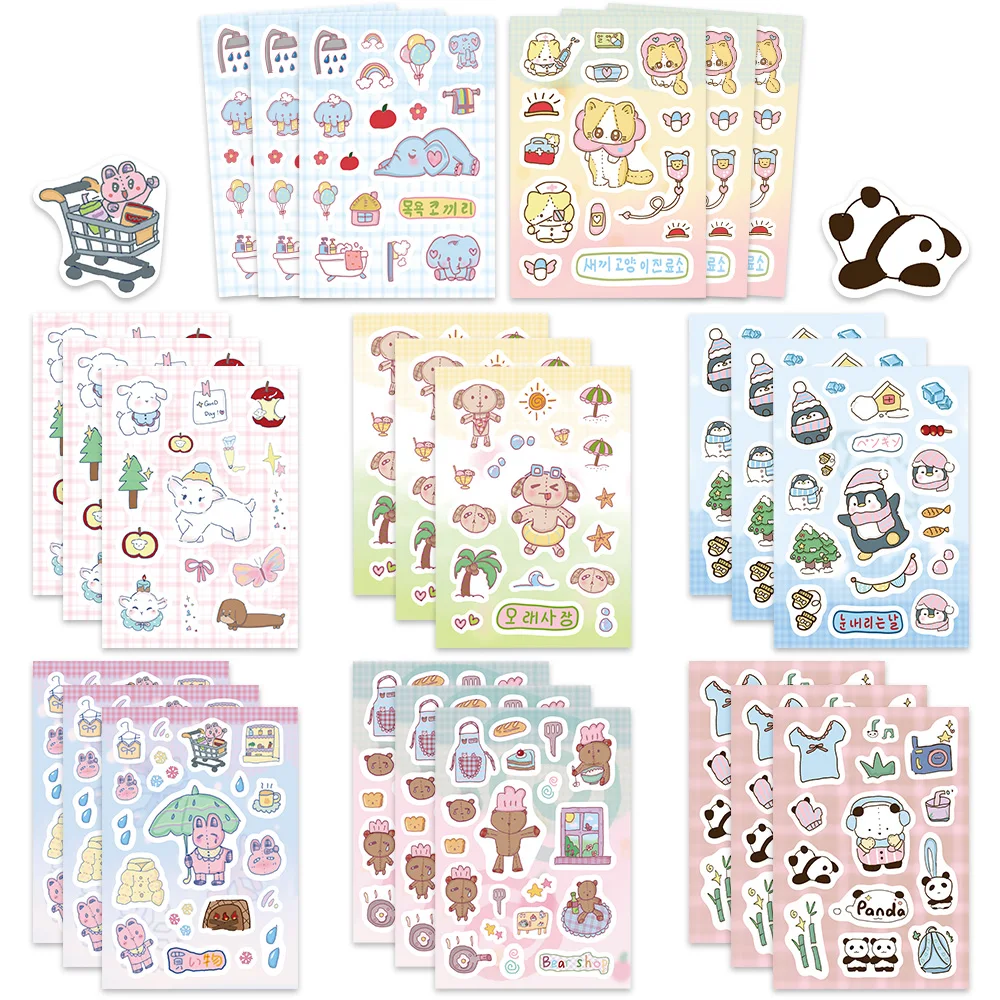 

8/16/32Sheets Funny Cute Animals Cartoon DIY Puzzle Stickers Dress Up Game Face Funny Assemble Stickers Kids Boys Girls Gifts