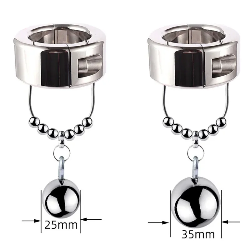 Heavy Dute Metal Ball Pendant Cock Ring Penis Heavy Stretcher Penis Erection Enlarger Extender Weight Stretcher Sex Toys For Men