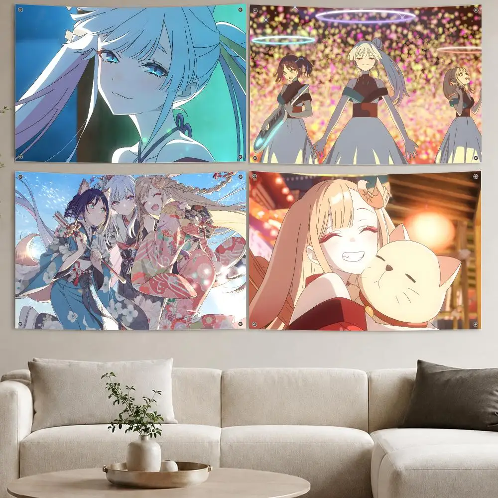 Cosmic Princess Kaguya Flags Aesthetic Wall Tapestry Printed Wall Hanging Living Room Party Outdoor Decor
