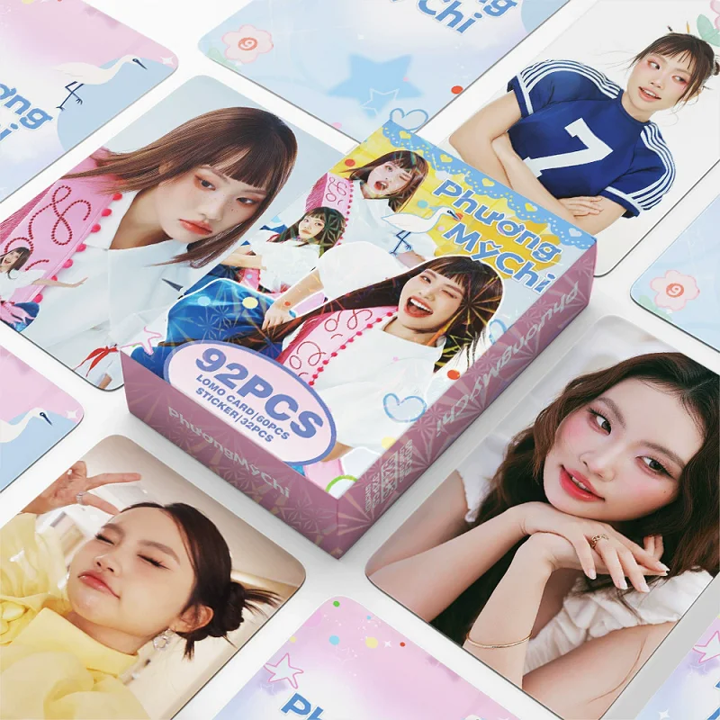 92PCS Phương Mỹ Chi Photo Cards Set 60PCS Lomo Cards + 32PCS Stickers Vietnamese Singer for Fans Collection