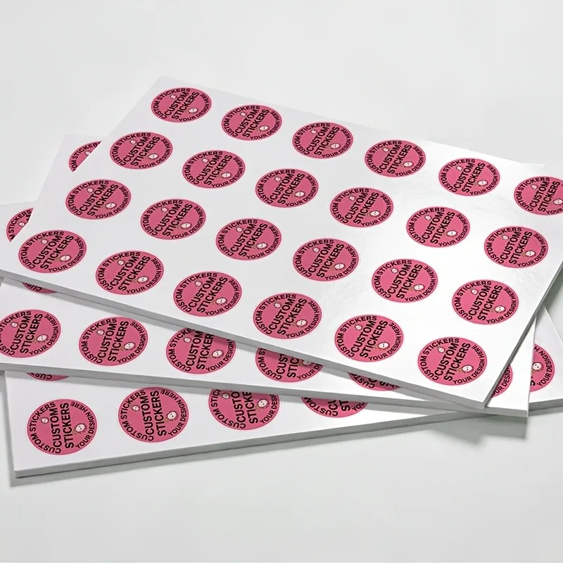 100pcs Custom 4cm Round Matte Stickers - High Viscosity for Hand Account & Craft Projects Wholesale