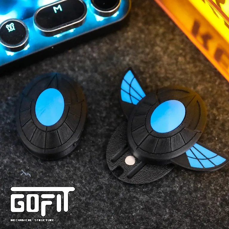 GOFIT Scarab Beetle Fidget Slider – 3D Printed Push Card & Haptic Coin Clicker, Armor-Opening EDC ADHD Desk Toy for Adults