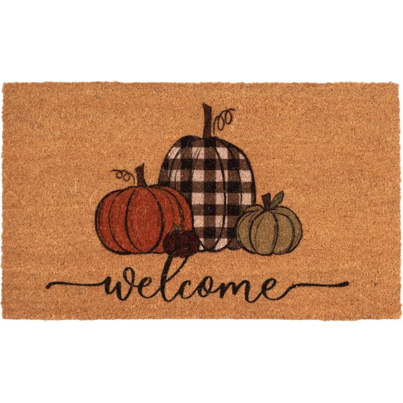 Hello, autumn front doormat, indoor and outdoor entrance, Thanksgiving maple leaf doormat, home decoration ﻿