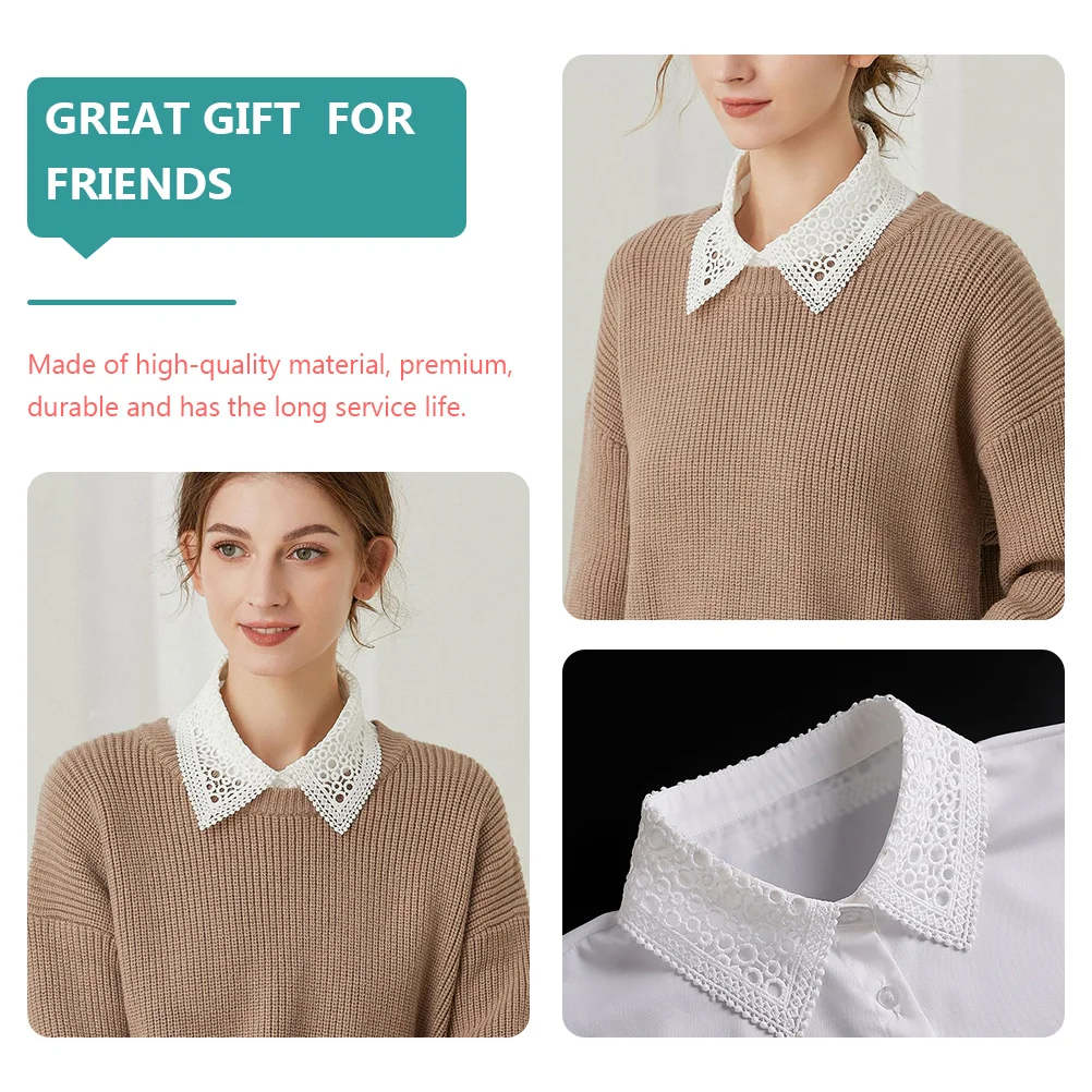 

1pcs Chiffon Lace Fake Collar Detachable Blouse Shirt Accessory Lightweight Fashion Women'S Collar For Sweater Dress Uniform
