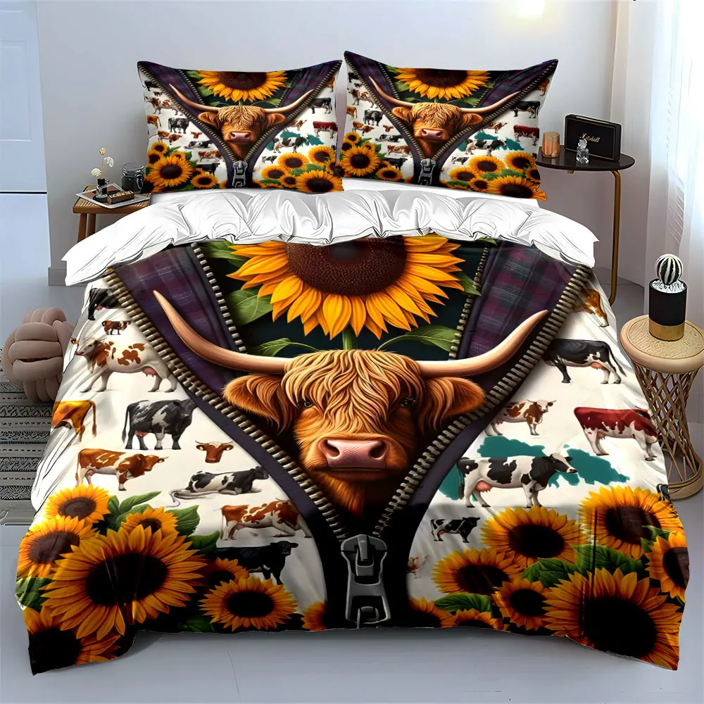 Farm Theme Three-Piece Set Multiple sizes kid's and adults' bedroom Exquisite 3PC bedding set, gift