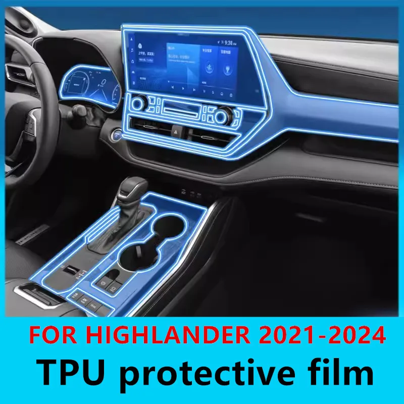 

Car Interior Center console Transparent TPU Protective film Anti-scratch Repair film For Toyota HIGHLANDER 2021-2024 Accessories