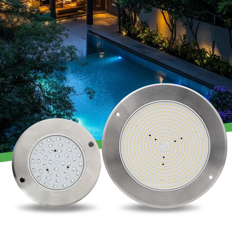 Led Underwater Swimming Pool Lights 12v IP68 8W 24w  Stainless Steel Remote Control  Rgbw Lighting  Pool Lights