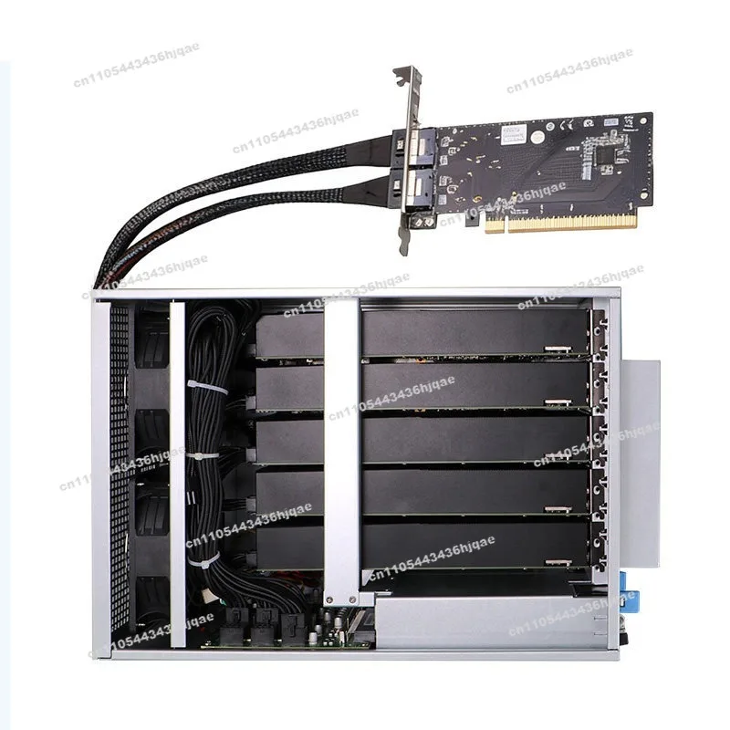 

PCI-E To 8654 Adapter Card 1 To 5 PCIE4.0 X16 Graphics Card Server GPU Baseplate Expansion