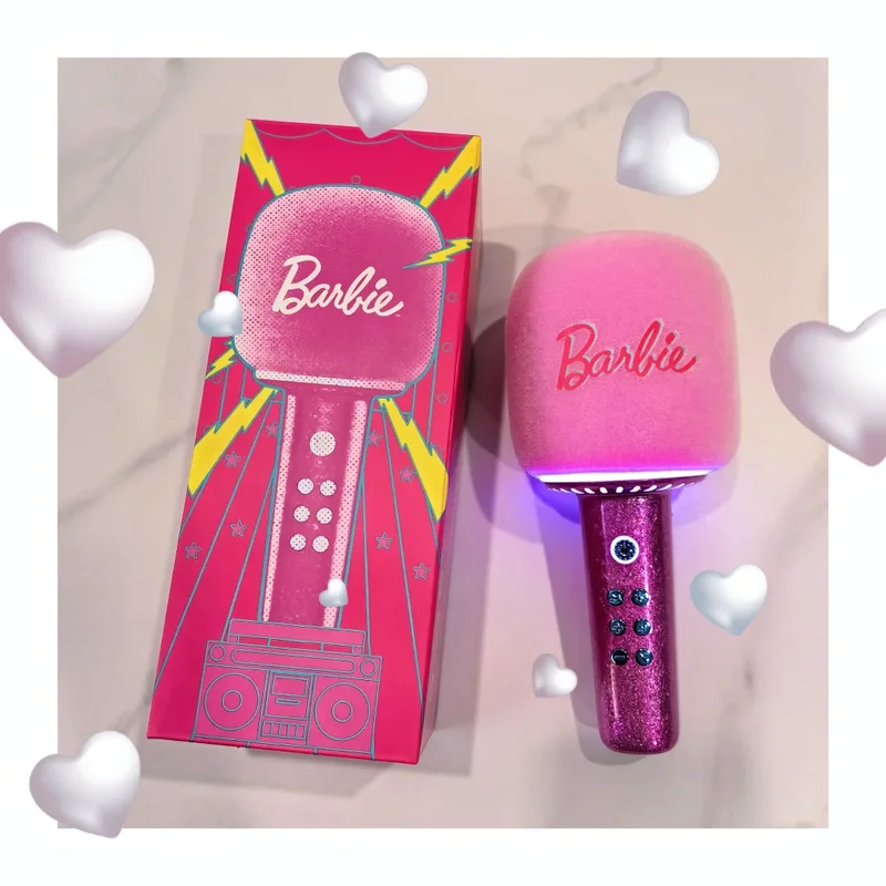 Genuine Maoking Barbie Co-Branded Wireless Bluetooth Karaoke Mic All-In-One Speaker Dream It Do It Barbie Anime Peripheral Toy view 4