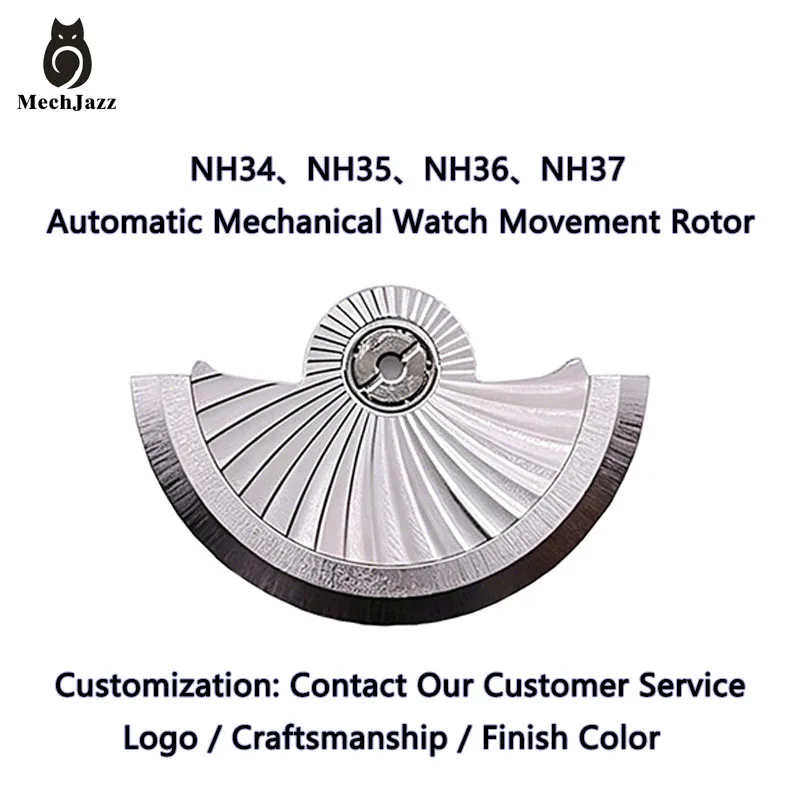 Windmill Pattern Oscillating Weight Rotor Fits NH35 Movements Sunray Engraved Automatic Watch Rotor Modification & Repair Parts