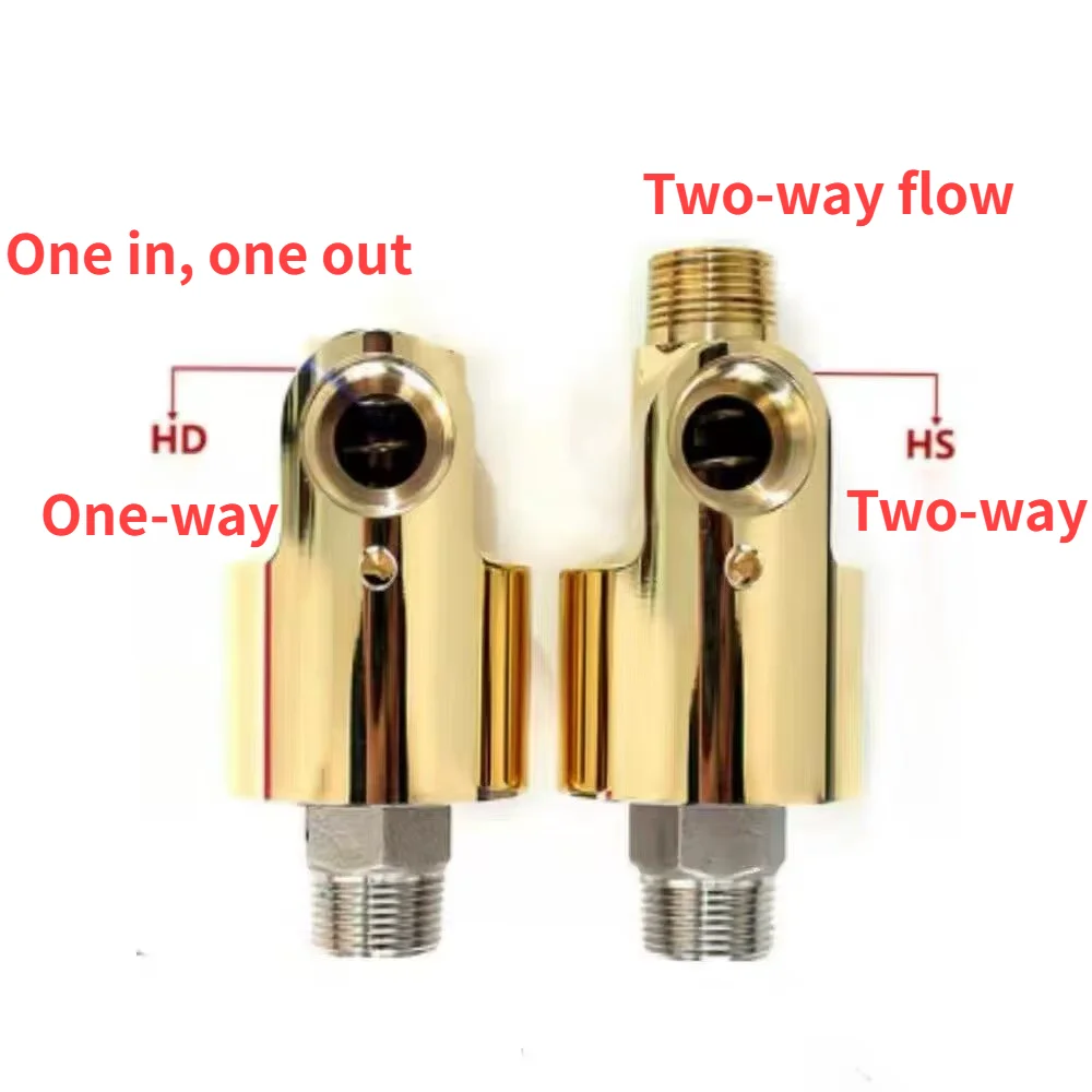 1PC HD HS Type Rotary Joint 1/2 3/4 1 Inch DN15 DN20 DN25 Left Right Thread 360 Degree Water Air Oil Copper