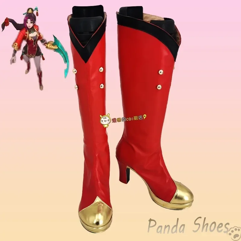 

LOL Diana Обувь для косплея Комикс Аниме Игра League of Legends Cos Длинные красные сапоги Косплей Костюм Опора Обувь для вечеринки на Хэллоуин