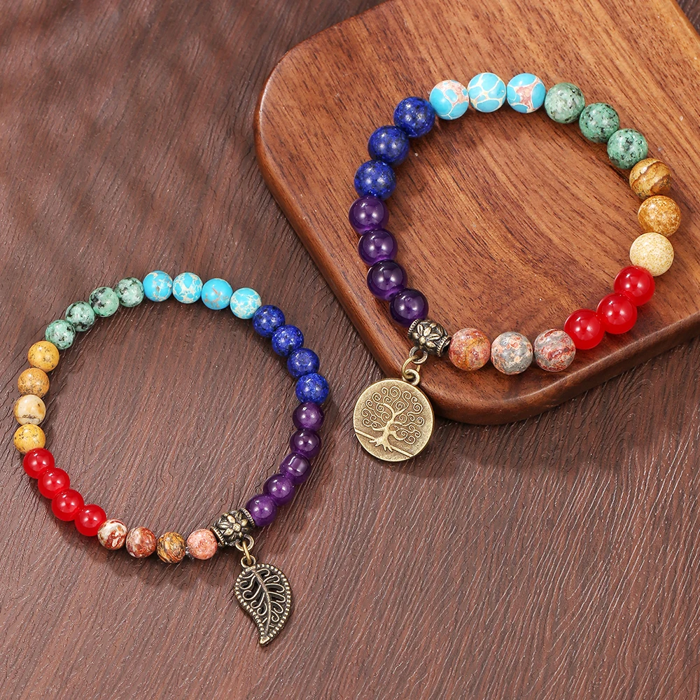 

NADEEM ins Fashion Bohemian Colorful Leaf Tree Beaded Bracelets For Women Or Men Jewelry Gifts Charm Strand Bracelet Wholesale