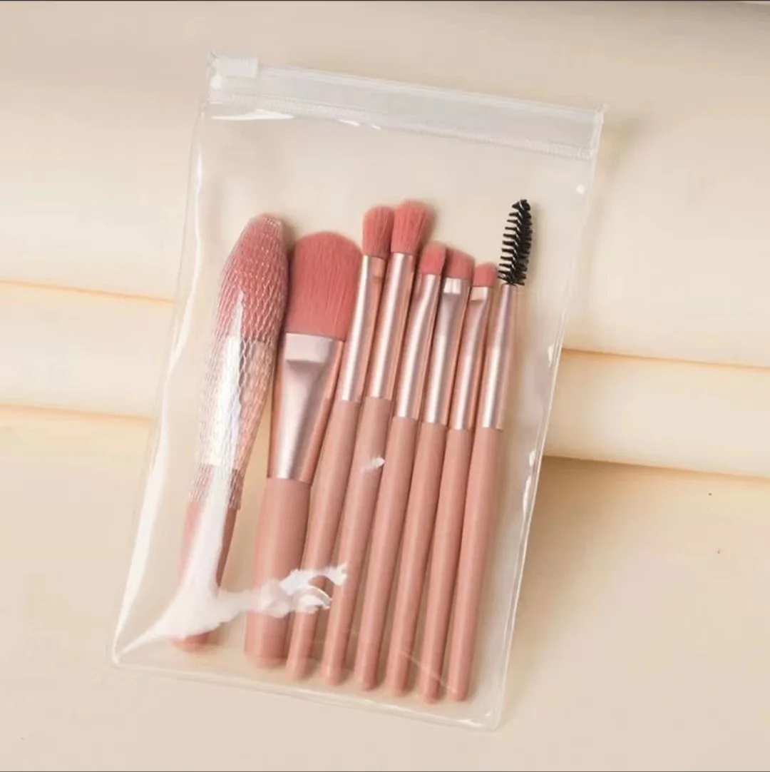 Eyeshadow Brush Eye Facial Beauty Foundation Brush Set of 8 Soft Bristle Make Up Brushes Premium Synthetic With Bag