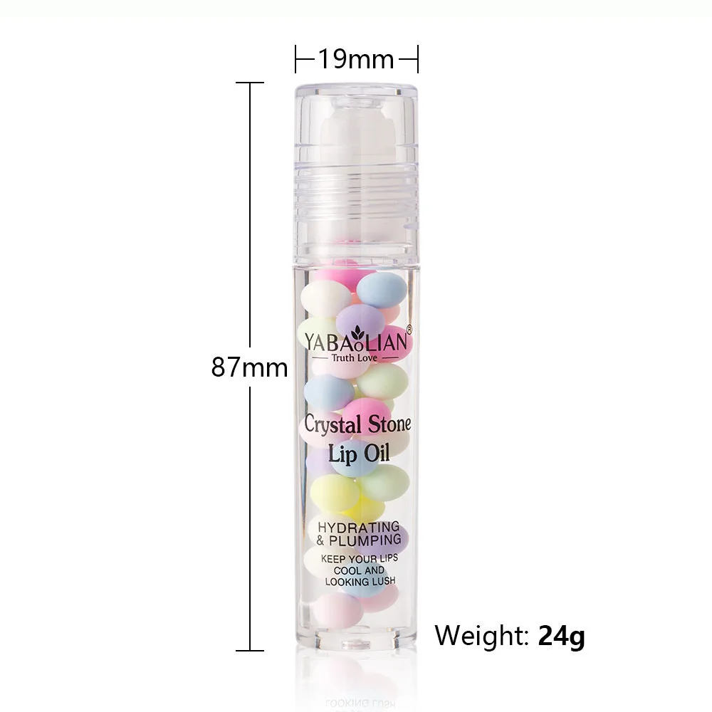 YABAOLIAN Colored Bead Roller Ball Lip Oil, Water Shine Plumping, Moisturizing, Fade Lip Lines, Transparent Mirror Lip Gloss view 6