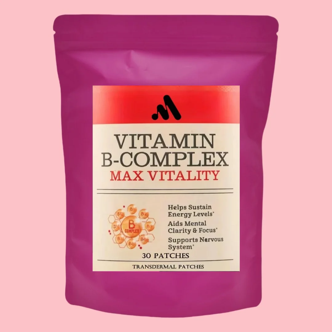 Transdermal-Pflaster mit Vitamin B-Komplex, B1, B2, B3, B5, B6, B12, D-Biotin und Folsäure, unterstützen die Zellularenergie und psychische Klarheit