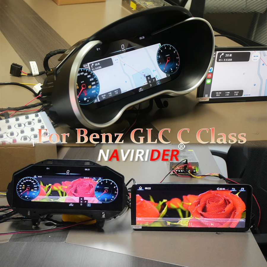 Virtuelles Cockpit für Mercedes Benz C-Klasse W205 GLC-Klasse W25 2015–2018, digitales Armaturenbrett-Panel, Instrumentencluster-Tachometer