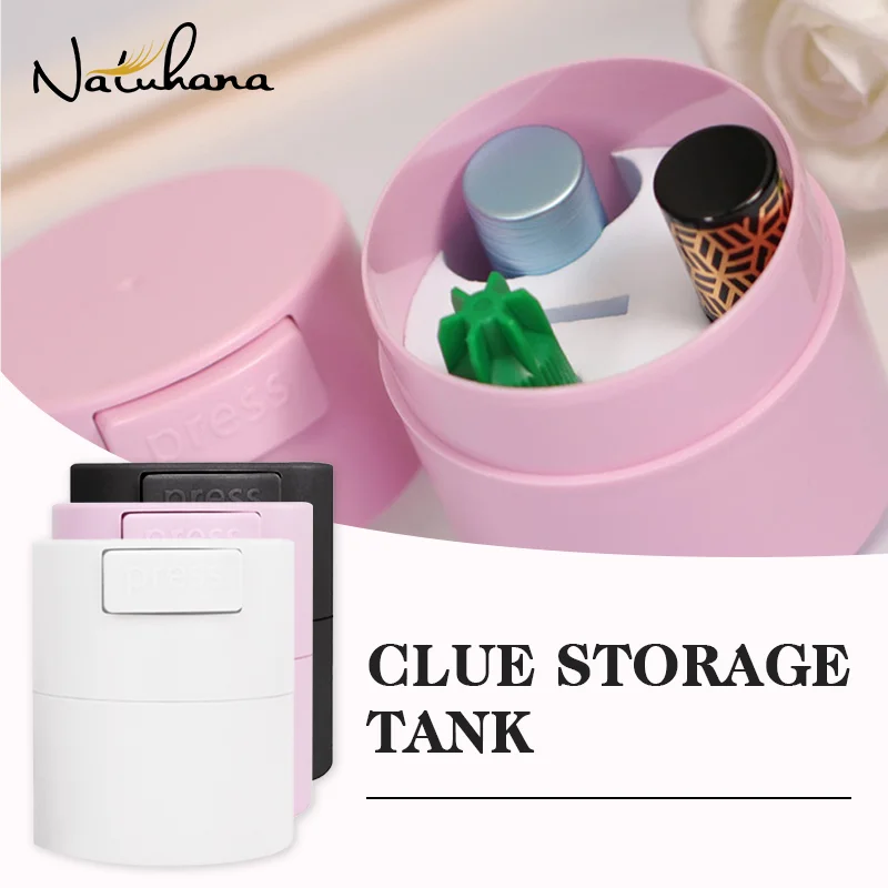 NATUHANA 4Colors Eyelash Glue Storage Tank Holder Container Adhesive Stand Sealed Jar Cosmetic Accessorie eyelash makeup tool