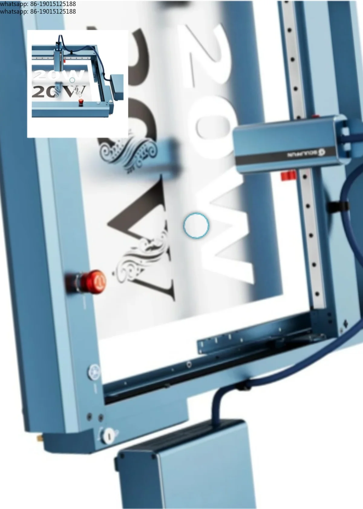 

2025 A9 Ultra 20 Вт лазерный гравировальный станок для резки инфракрасного волокна лазерный станок высокоскоростной настольный диод с ЧПУ 3D гравировка