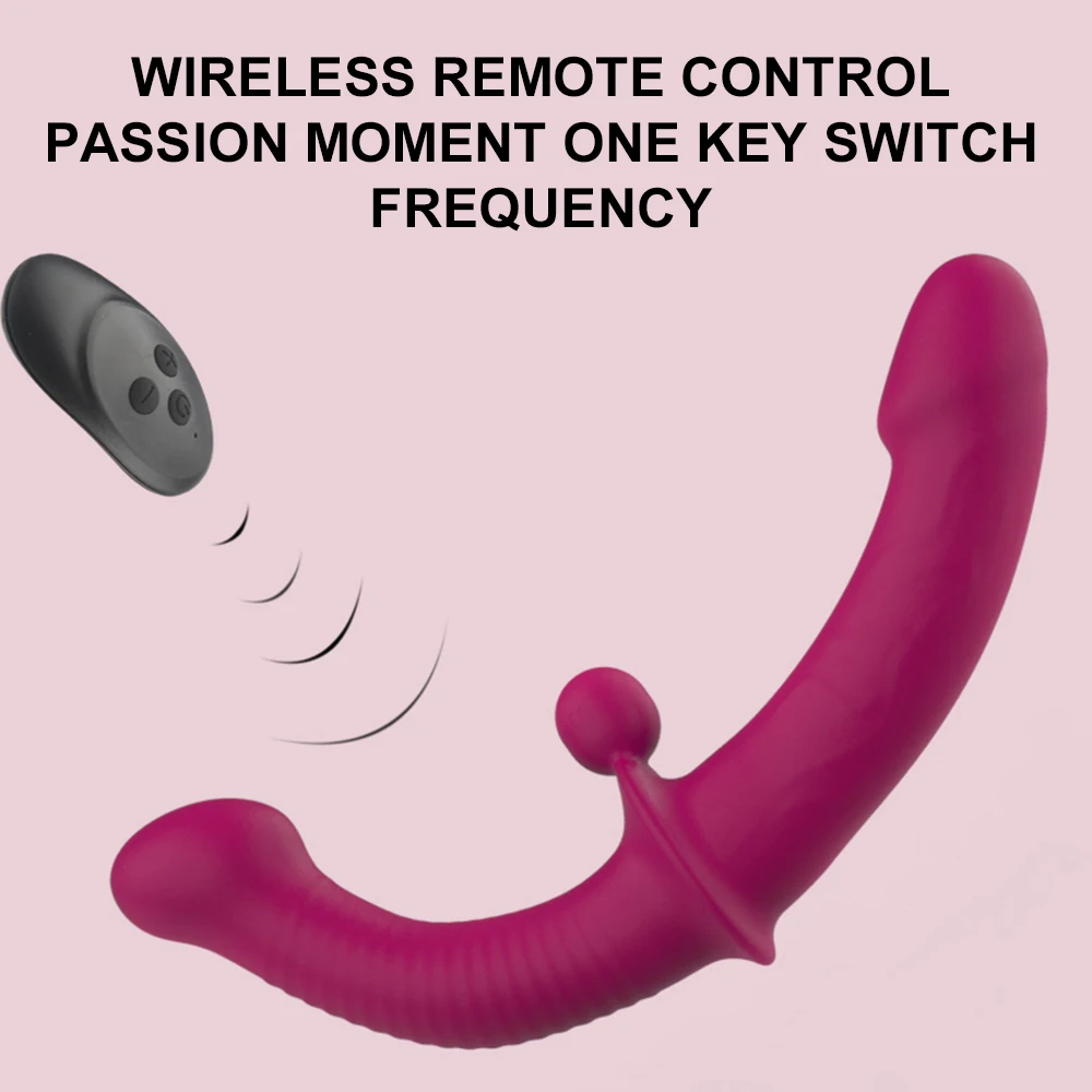 Strapless Dildo Vibrator Wireless Remote Control Double Head Vibrating G Spot Vibrator Sex Toys For Couple Anal Prostate Massage