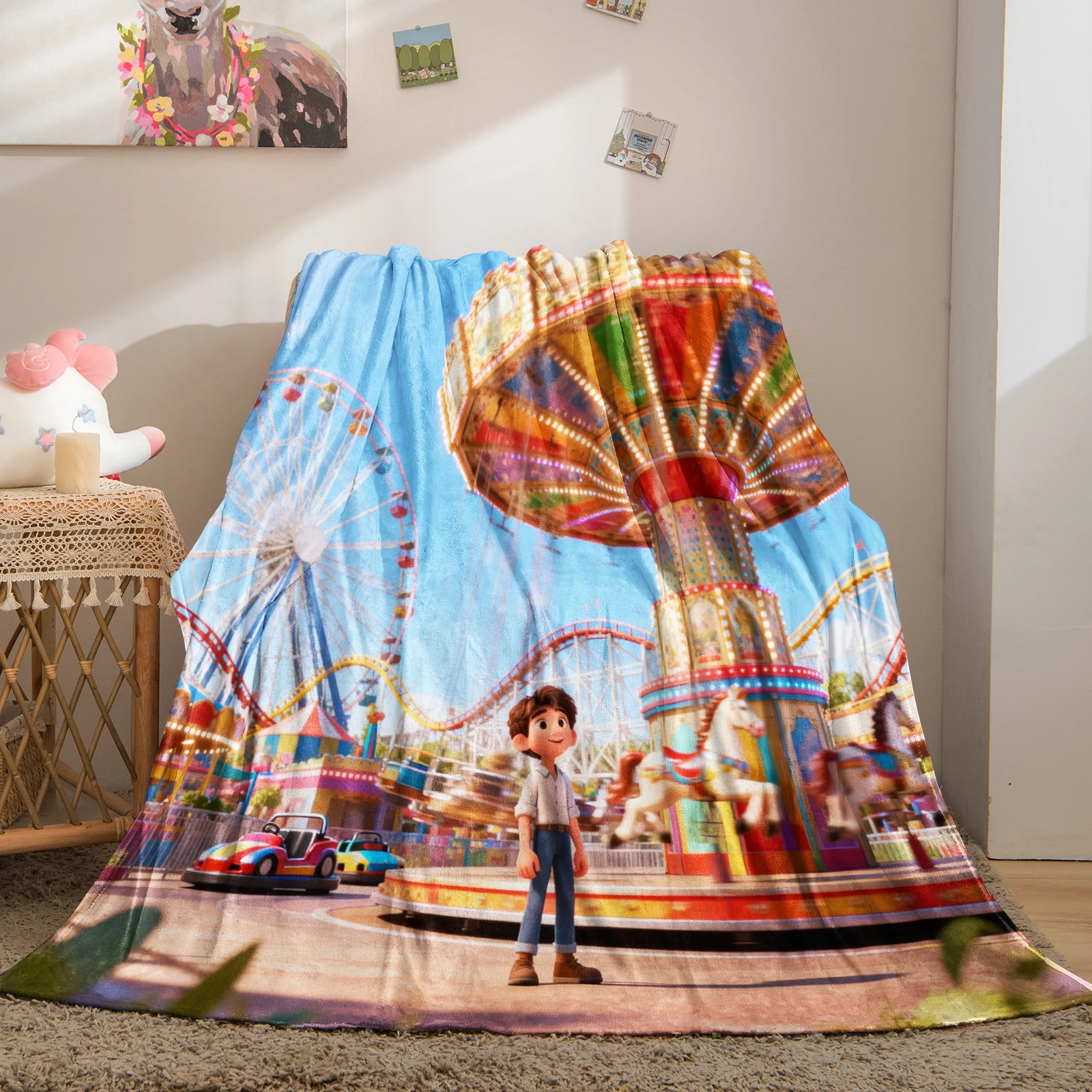 LUCA الكرتون المطبوعة الفانيلا رمي بطانية كل موسم بطانية لينة ومريحة المنزل السفر الكبار والأطفال بطانية دافئة #3