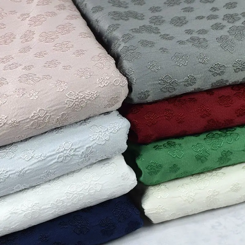 Micro Elastic Jacquard Fabric By Meters for Dresses Cheongsam Shirt Diy Sewing Summer Needlework Cloth Soft Anti-wrinkle Plain view 6