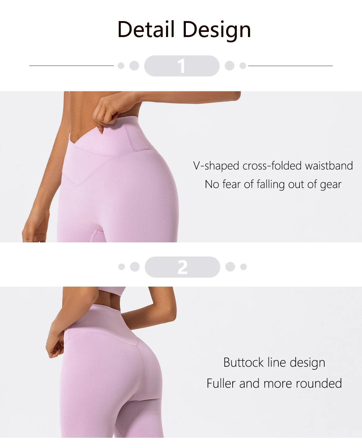 Hearuisavy Cross Taille Workout Leggings Frau Weiche Yoga Hosen Lauf Gym Enge Hosen Push-Up Hohe Taille Sport Leggings Frauen – Detail 2