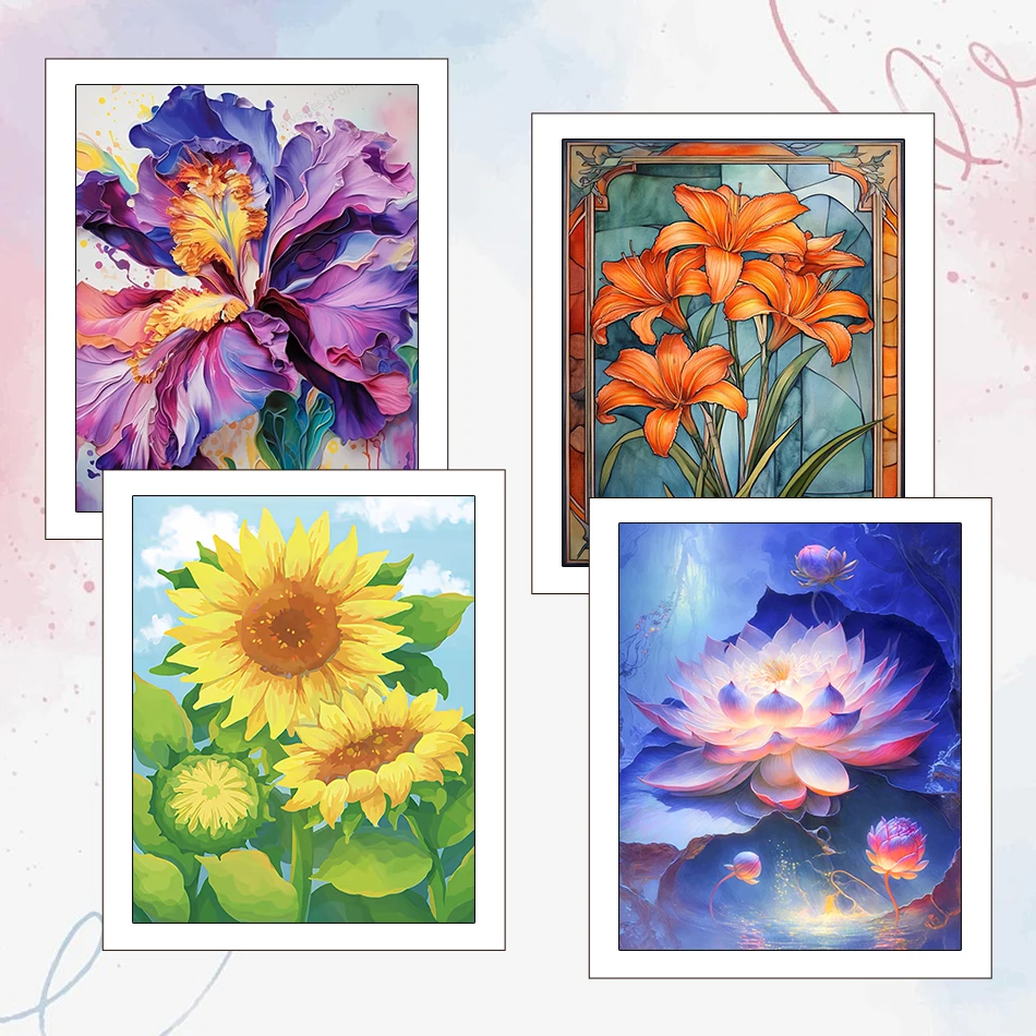 

RUOPOTY 40X50cm Canvas Painting By Numbers Flowers Acrylic Paints Drawing Picture For Handiwork Watercolor Arts Crafts Wall Art