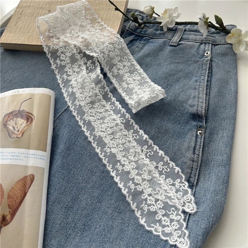 Sweet Lace Belt For Women To Match Skirts And Jeans, White Silk Belt, Long Silk Scarf, Suitable For Daily Wear - view 4