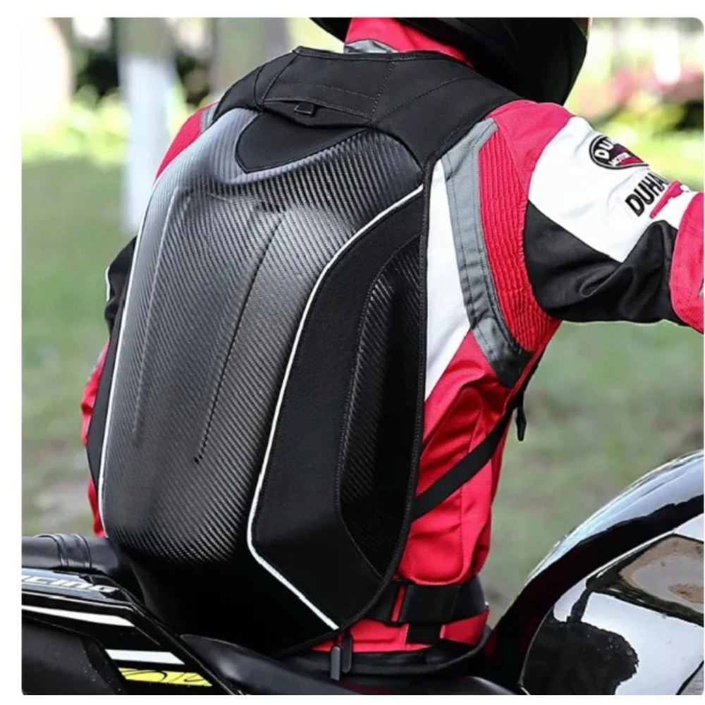 

30-48L Carbon Fiber Hard Shell Motorcycle Backpack Bags Moto Racing Knight Storage Travel Computer Bag Full Face Helmet db