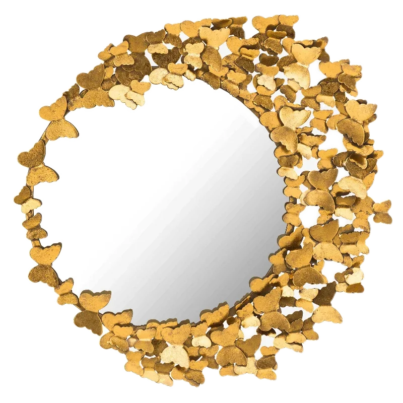 

Handmade metal craftsmanship new hardware mirror new Chinese entrance mirror retro wall