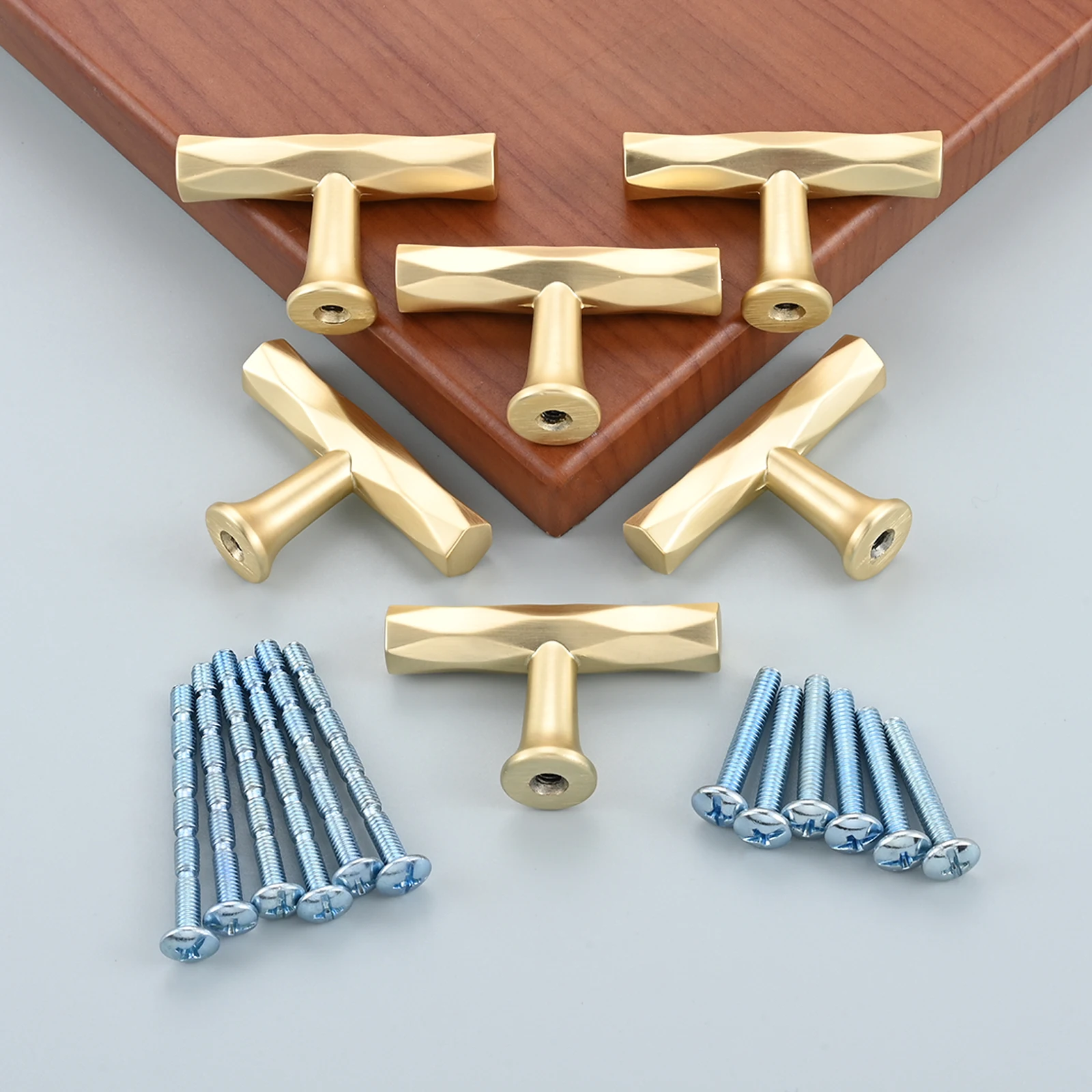 6pcs Simple Funiture Door Handles and Knobs Kitchen Cabinet Drawer Dresser Cupboard Closets Bathroom Decorative Knobs Zinc Alloy