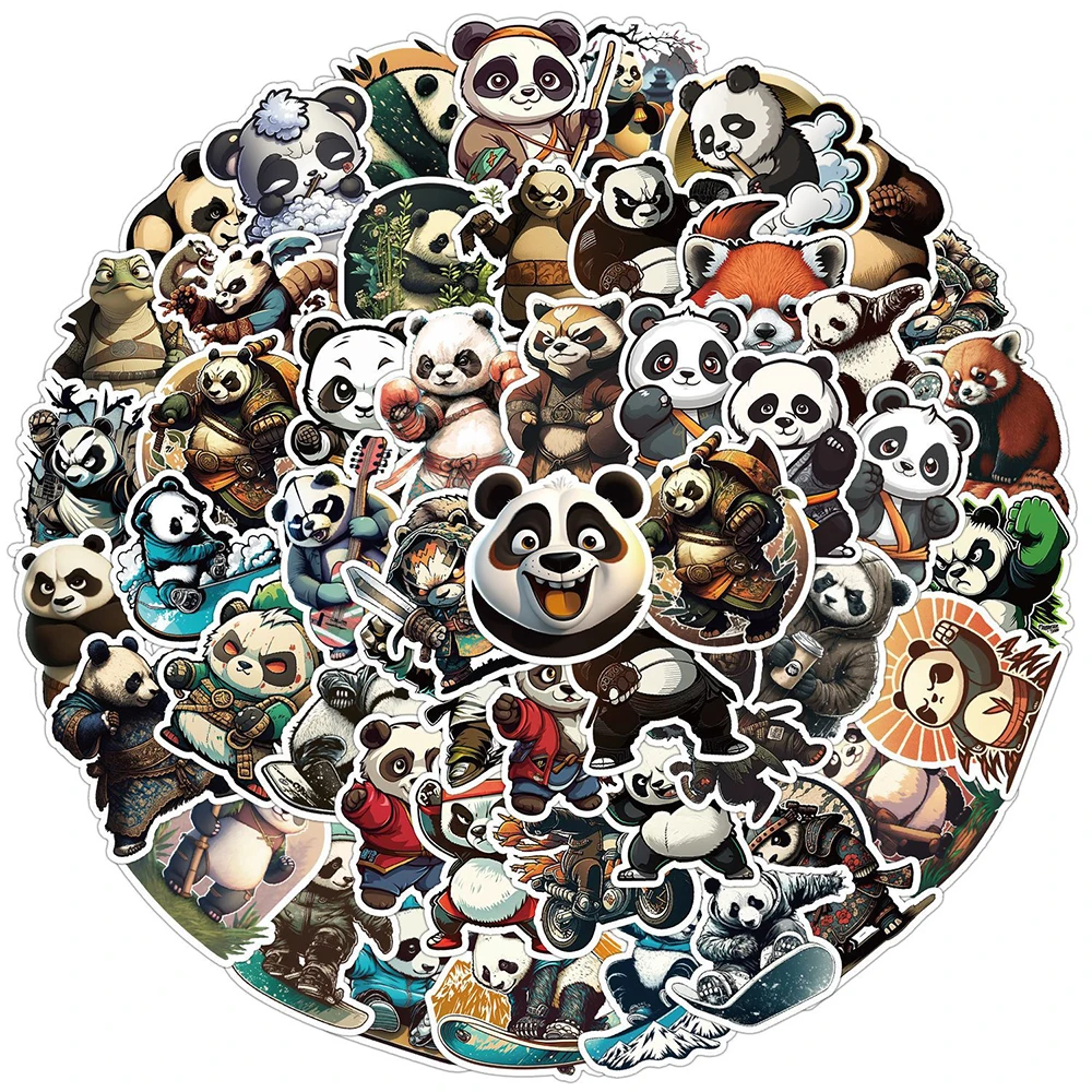 

10/30/50pcs Cool Animal Panda Cartoon Stickers for Laptop Skateboard Stationery Waterproof Retro Graffiti Sticker Kids Toys Gift