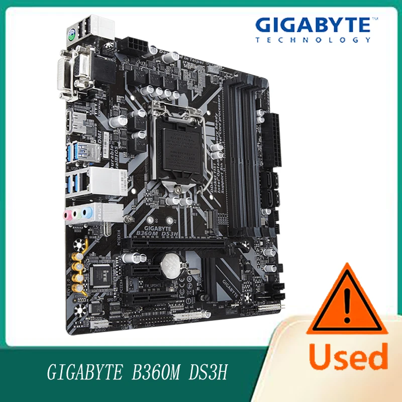 

GIGABYTE B360M DS3H Motherboard PCI E 3.0 8 Pin and 24 Pin M ATX Motherboard DVI Output 4xSerial ATA III