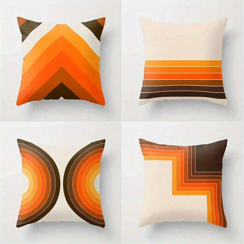 Home decoration retro geometric pattern printed pillowcase, cushion cover, suitable for sofa, bedroom, car pillow cover