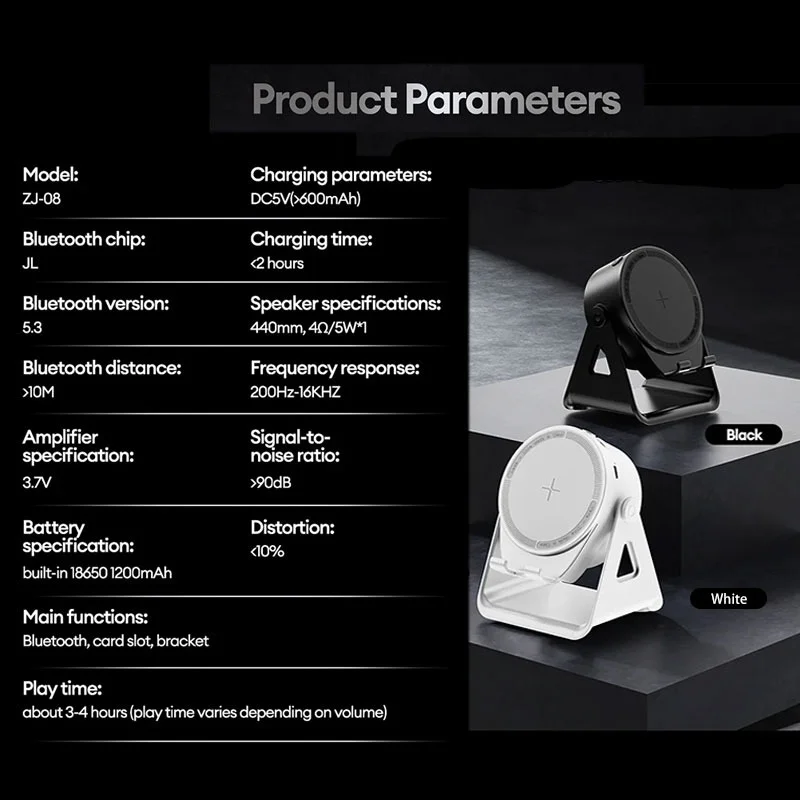 المحمولة الذكية التعريفي المتكلم العالمي اللاسلكية بلوتوث حامل هاتف متعدد الوظائف المنزل في الهواء الطلق الرياضة مكبرات صوت ستيريو