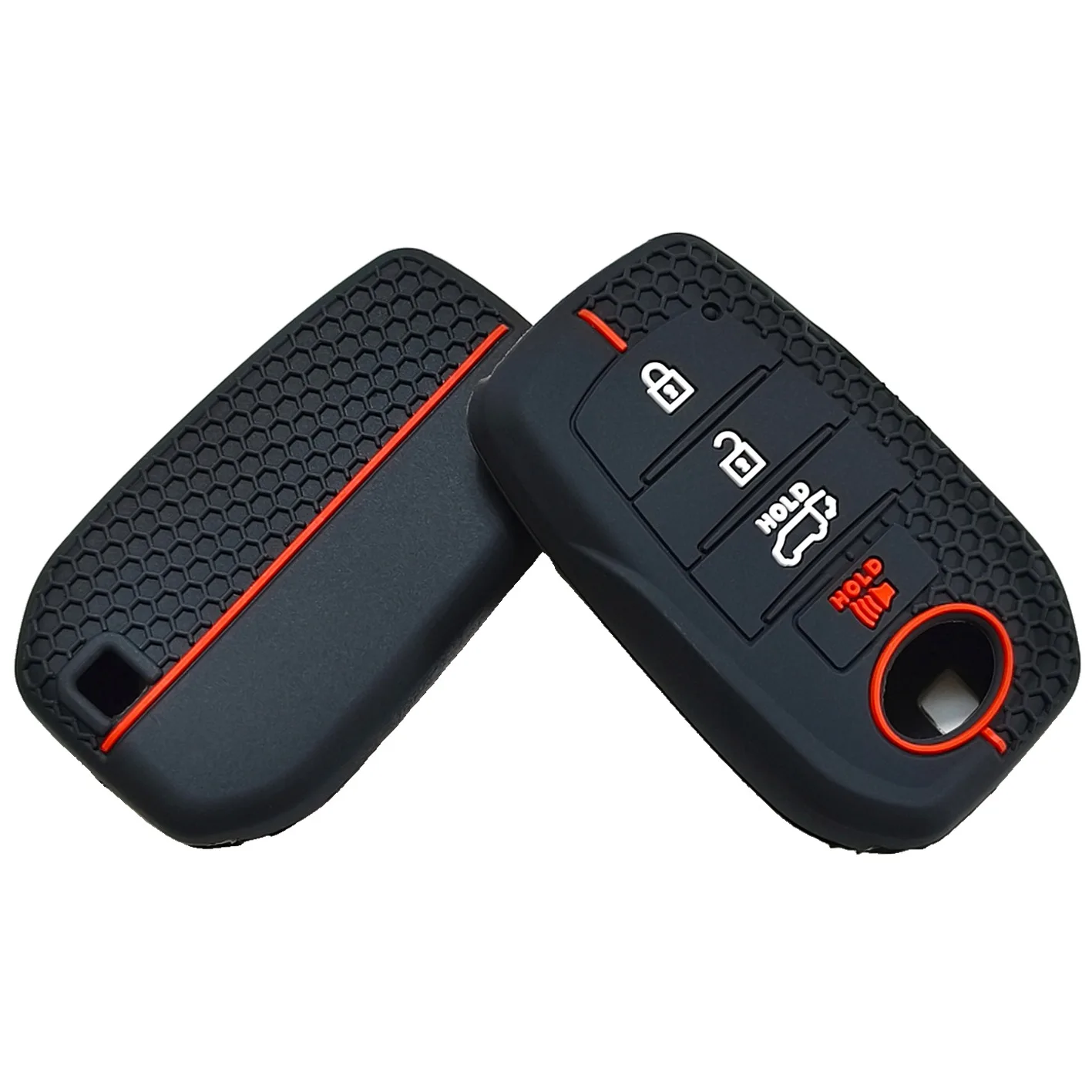 For Toyota RAV4 Highlander Prado Land Cruiser smart 4-button silicone key cover honeycomb pattern Three Colors