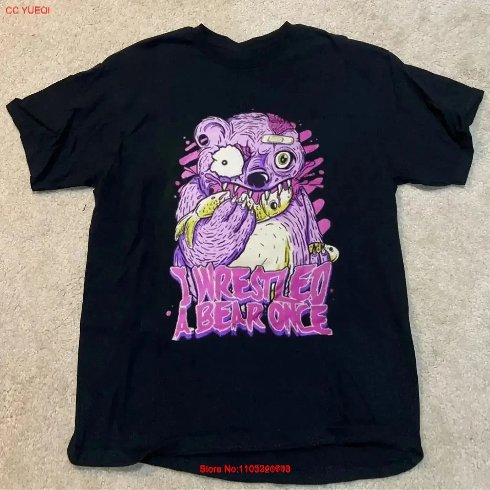 

Iwrestledabearonce BEAR AND FISH Cotton T Shirt S To 5XL MK604 vintage Washed Comfortable Versatile Top For Everyday Wear homme