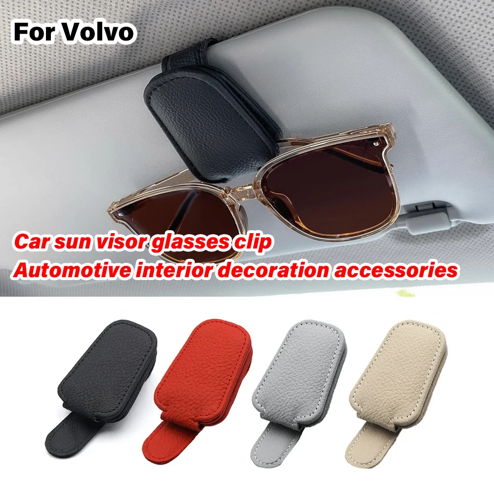 Per Volvo Xc60 Xc90 V40 C30 V60 S90 Xc40 V70 Universal Car parasole occhiali custodia occhiali da sole Clip Card Ticket Holder accessori