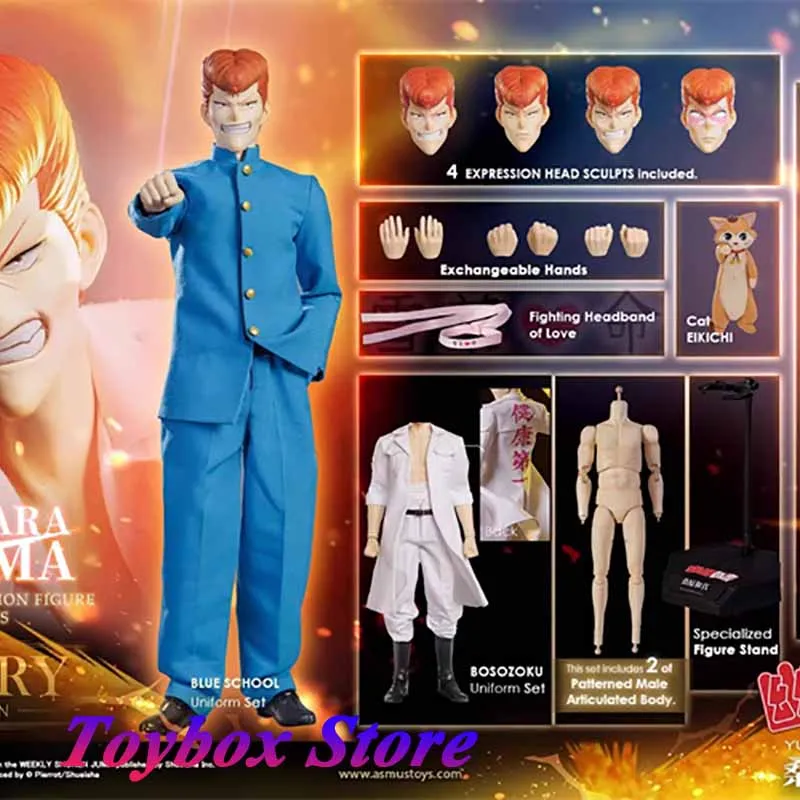 

ASMUS TOYS YUYU004 1/6 Kazuma Kuwabara Blue Suit Cloth Anime Action Figure YuYu Hakusho Fans Collectible 12" Full Set Figurine