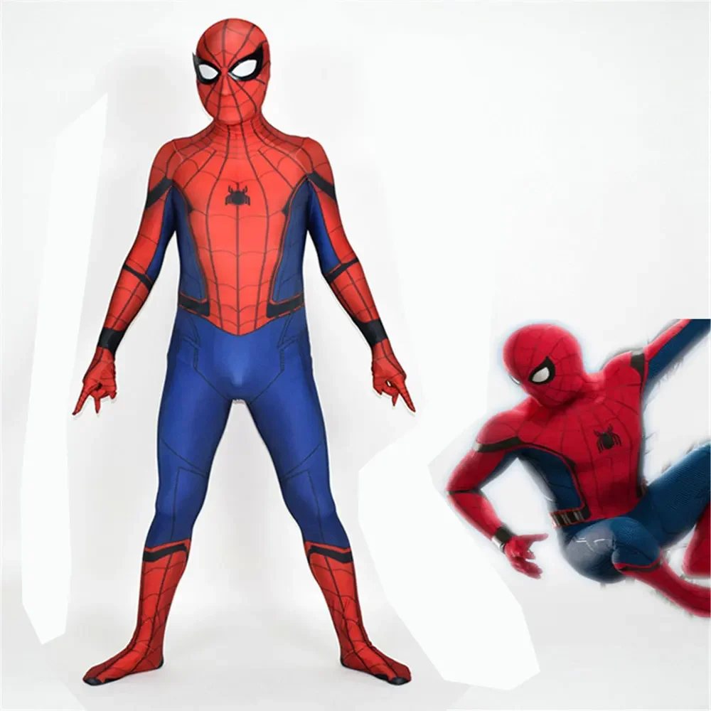 Halloween Men Homecoming Peter Parker Spiderman Costume Cosplay adulti bambini Zentai Suit tuta maschile tuta da festa