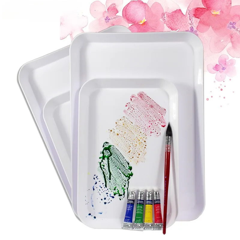 

Square Plastic Watercolor Palette Easy To Clean Art Portable Painting Multifunction Acrylic/gouache Pigment Palette Supplies