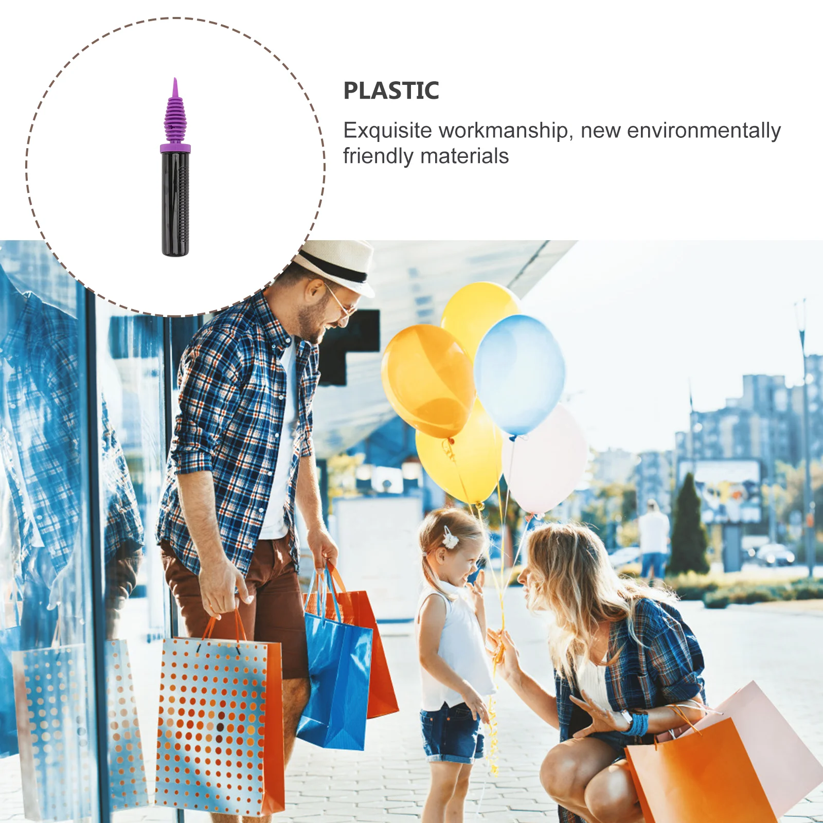 

2 pcs Balloon Pump Hand Held Inflator Lightweight Portable for Round Long Balloons Swim Ring Party Decoration Household