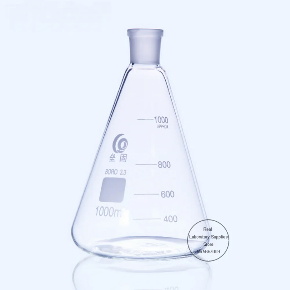 Imagem -04 - Vidro Alto Borosilicato Espiral Pescoço Frasco Boca Padrão 25ml a 2000ml 19 24 29 1pc Laboratório