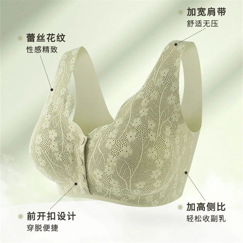 Front Closure Bra Active Underwear Vest Plus Size Seamless Lace Brasieres Para Mujer Women Wire Free